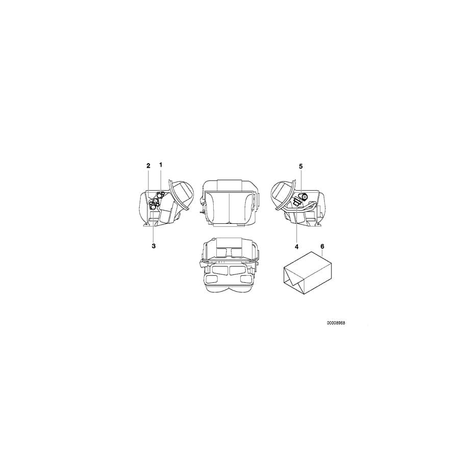Genuine BMW 64118362929 E36 Actuator Foot Room Flaps (Inc. 325tds, 325td & 320i)