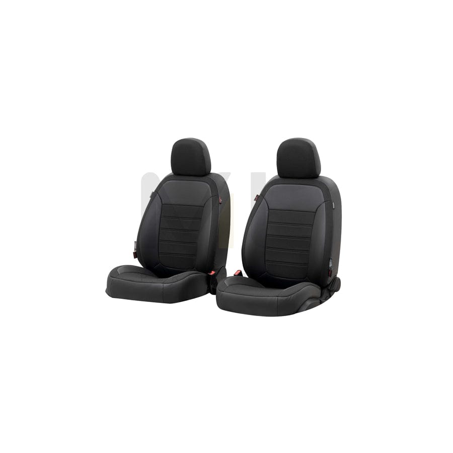 WALSER Aversa 38855 Car seat cover Black, Polyester, Synthetic leather, Front