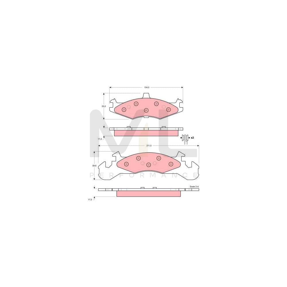 TRW Gdb4073 Brake Pad Set Not Prepared For Wear Indicator