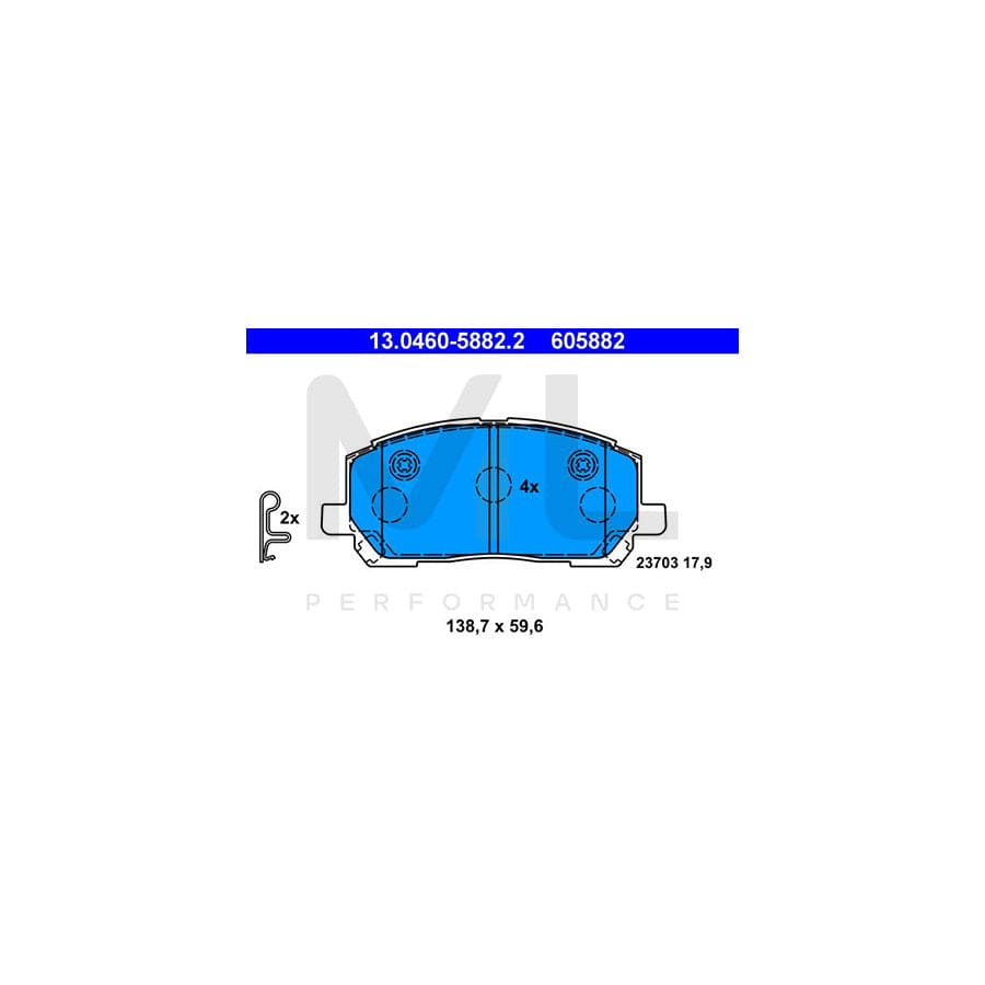 ATE 13.0460-5882.2 Brake pad set for LEXUS RX I (XU10) with acoustic wear warning