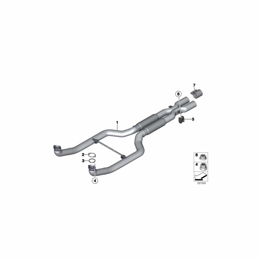 Genuine BMW 18307845471 F13 F12 Exhaust Pipes With Primary Silencer (Inc. M6)