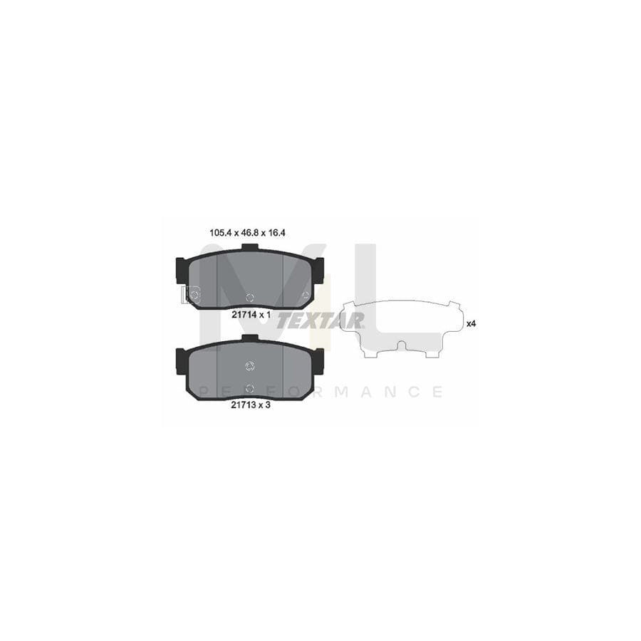 TEXTAR 2171401 Brake pad set for NISSAN Maxima IV QX Saloon (A32) with acoustic wear warning