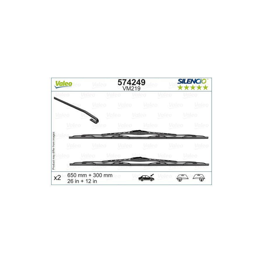 Valeo 574249 Wiper Blade For Nissan Note Ii Hatchback (E12)