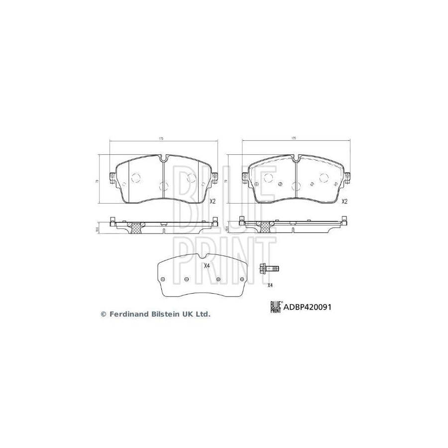 Blue Print Adbp420091 Brake Pad Set
