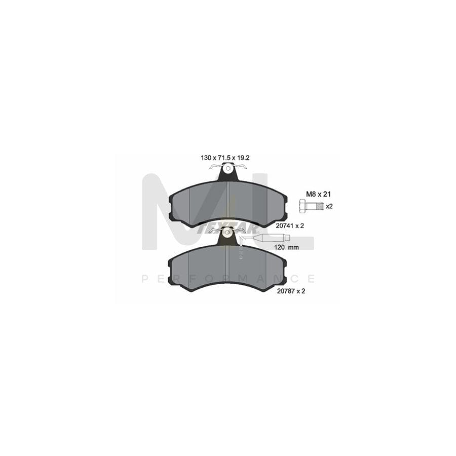 TEXTAR 2074101 Brake pad set with integrated wear warning contact, with brake caliper screws