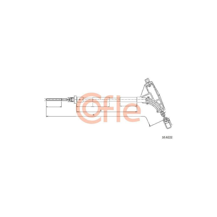 Cofle 10.6222 Hand Brake Cable for Peugeot 406