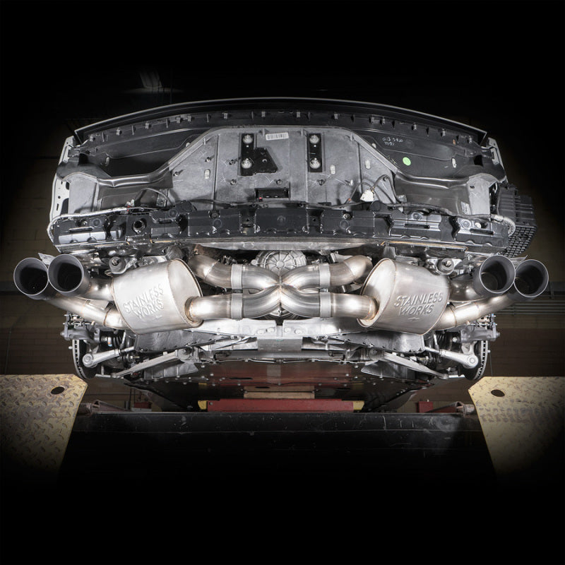 Stainless Works 20-21 Chevrolet Corvette C8 6.2L Redline Cat-Back Exhaust w/ Matte Black Tips