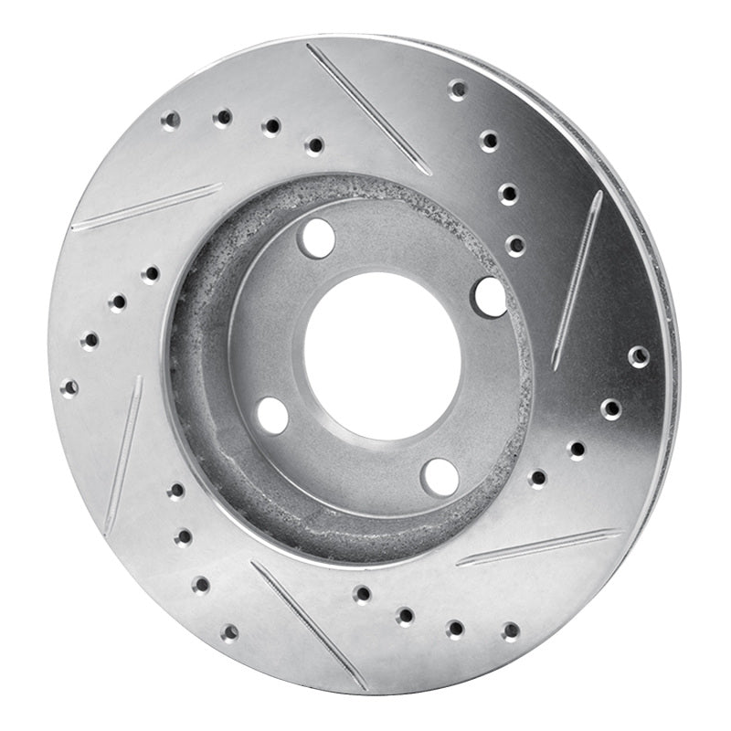 R1 Concepts R1 78-92 Audi 80 Front Left Drilled & Slotted Silver Brake Rotor