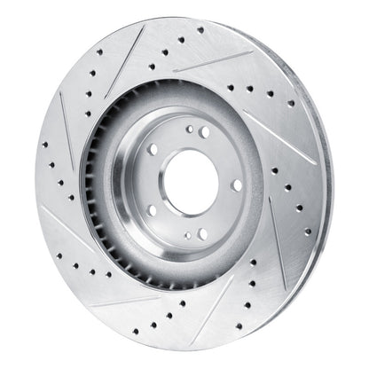 R1 Concepts R1 19-22 Hyundai Veloster N Front Right Drilled & Slotted Silver Brake Rotor