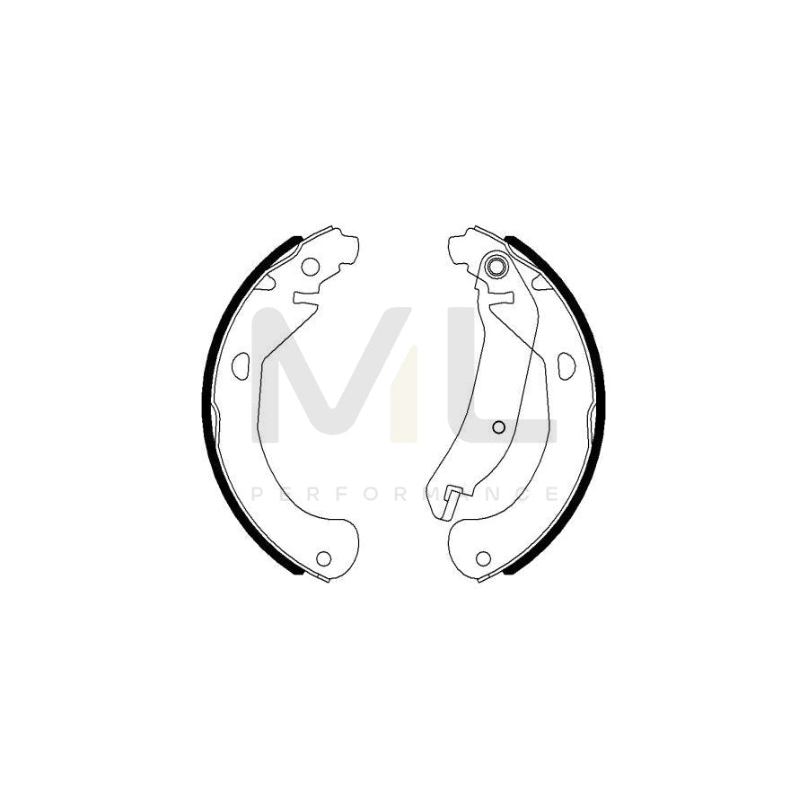HELLA 8DB 355 022-031 Brake Shoe Set with handbrake lever | ML Performance Car Parts