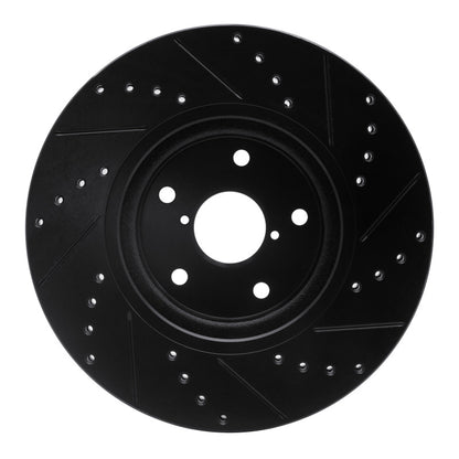 R1 Concepts R1 06-21 Subaru Tribeca Front Left Drilled & Slotted Black Brake Rotor