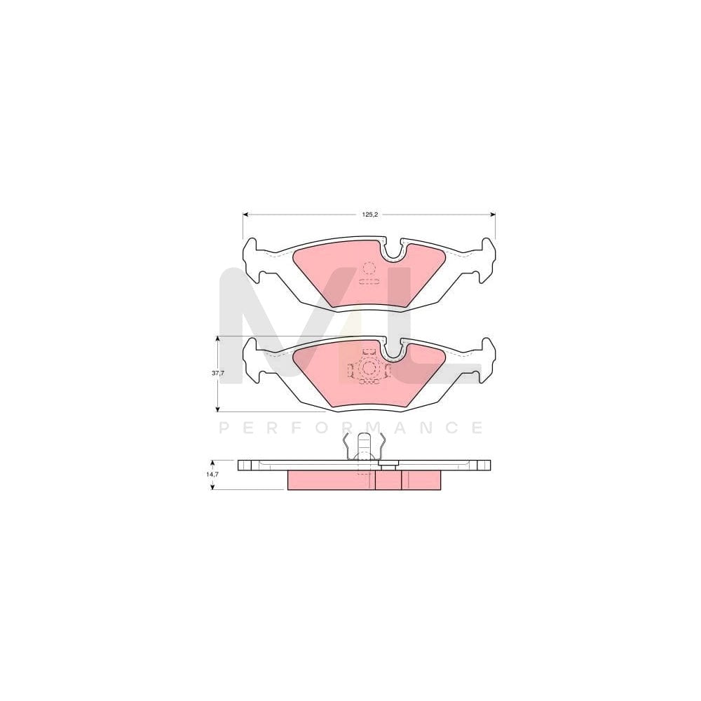 TRW Gdb1068 Brake Pad Set Prepared For Wear Indicator