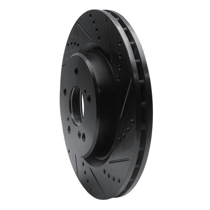 R1 Concepts R1 21-25 Acura TLX Front Right Drilled & Slotted Black Brake Rotor