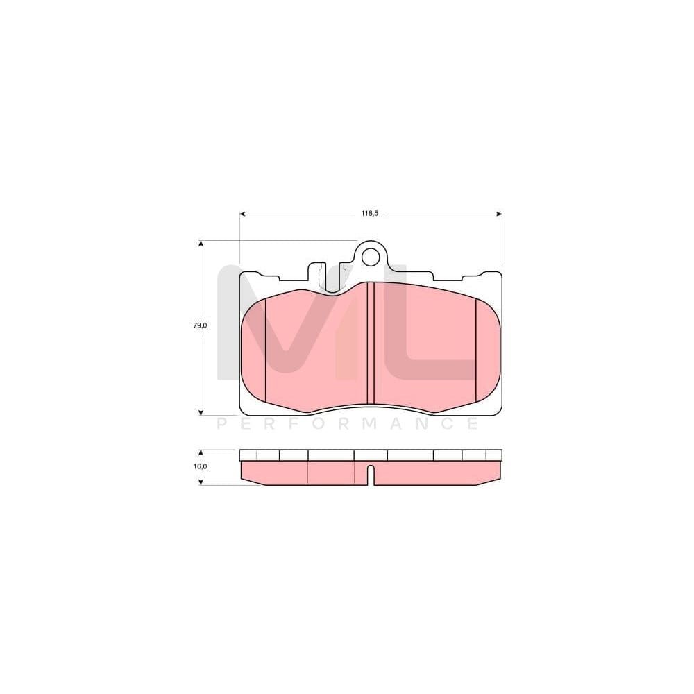 TRW Gdb3322 Brake Pad Set Prepared For Wear Indicator