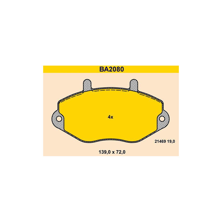 Barum Ba2080 Brake Pad Set for Ford Transit