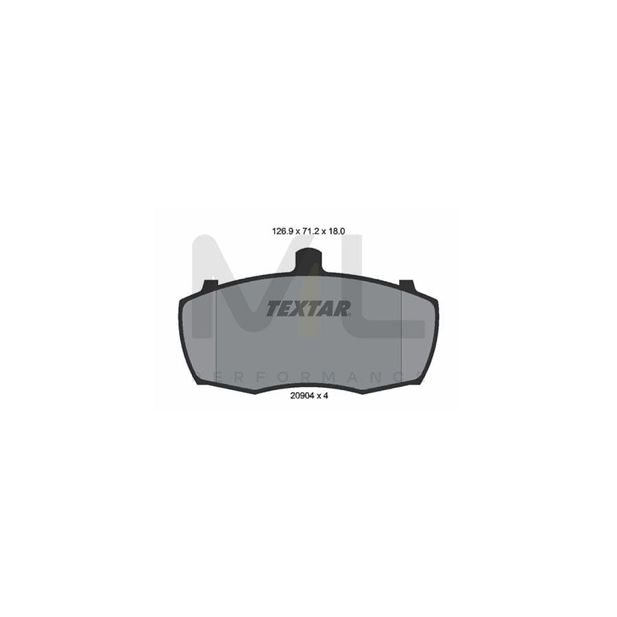 TEXTAR 2090401 Brake pad set not prepared for wear indicator