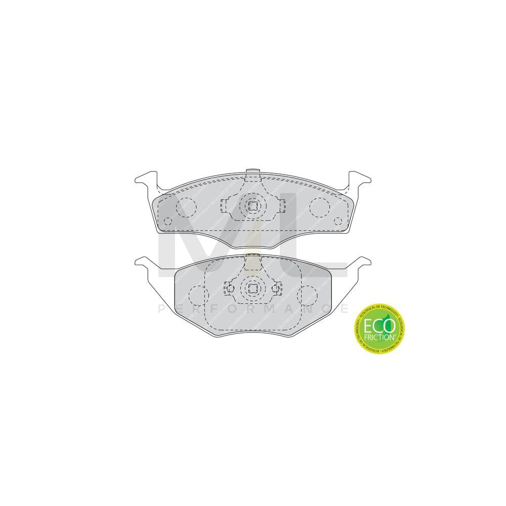 Ferodo Premier Eco Friction FDB1517 Brake Pad Set for VW Lupo / Lupo 3L (6X1, 6E1) Not Prepared for Wear Indicator, With Piston Clip, Without Accessories