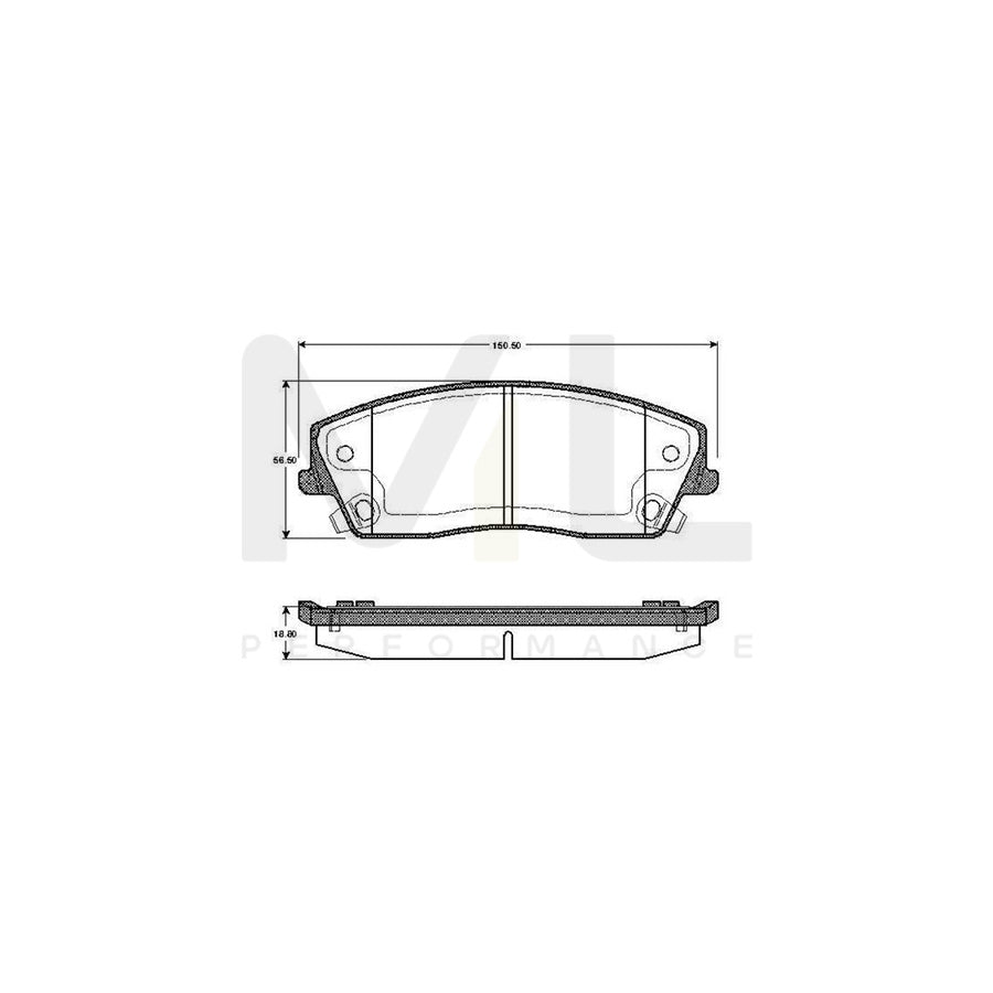 Bosch 0986Tb2886 Brake Pad Set Excl. Wear Warning Contact, With Accessories  | ML Performance Car Parts