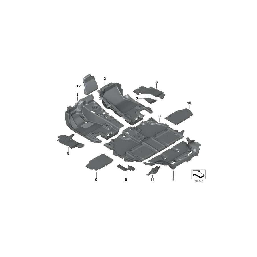 Genuine BMW 51477484023 G07 Floor Trim Rear, 2Nd Row Of Seats ANTHRAZIT (Inc. X7 40iX, X7 M50iX & X7 30dX)