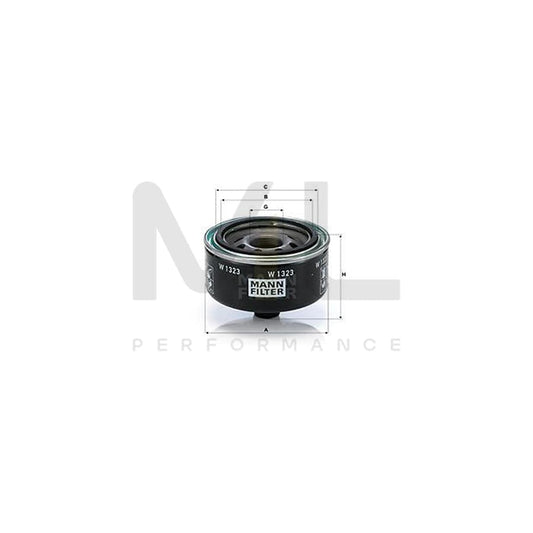 MANN-FILTER W 1323 Oil Filter Spin-on Filter, with one anti-return valve