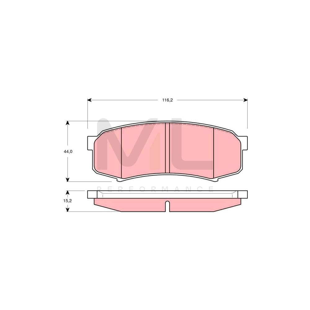 TRW Gdb3280 Brake Pad Set Not Prepared For Wear Indicator