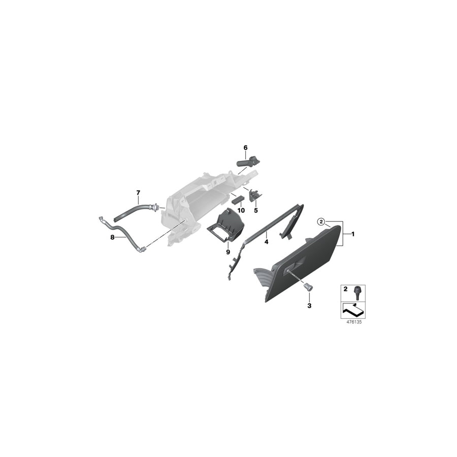 Genuine BMW 51169375429 G32 F90 G30 Glove Box Lid SCHWARZ (Inc. 530iX, 520i & 530dX)