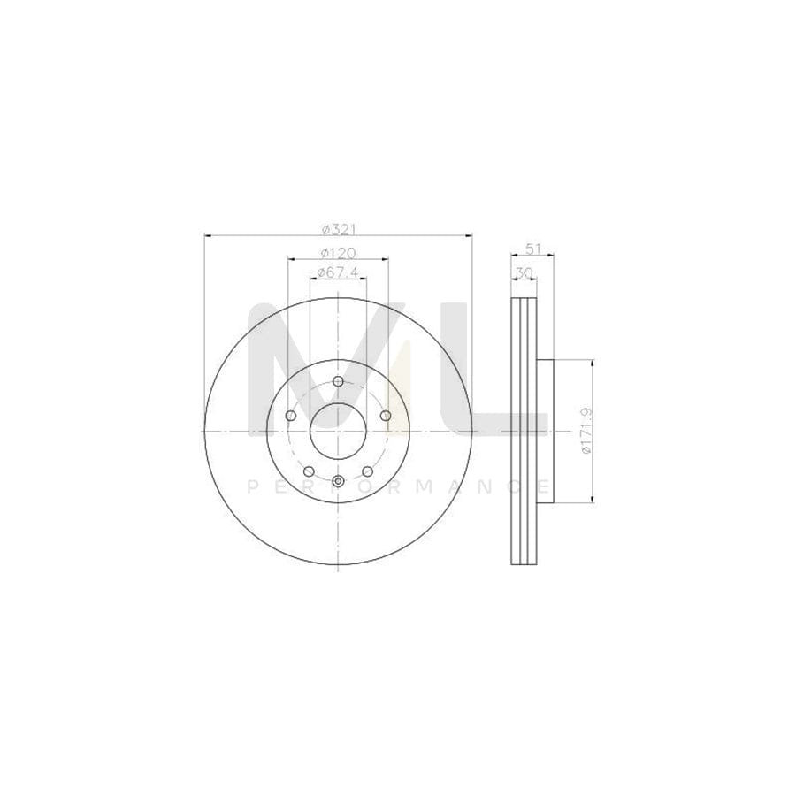 TEXTAR PRO 92253503 Brake Disc Internally Vented, Coated, without wheel hub, without wheel studs  - 1 piece