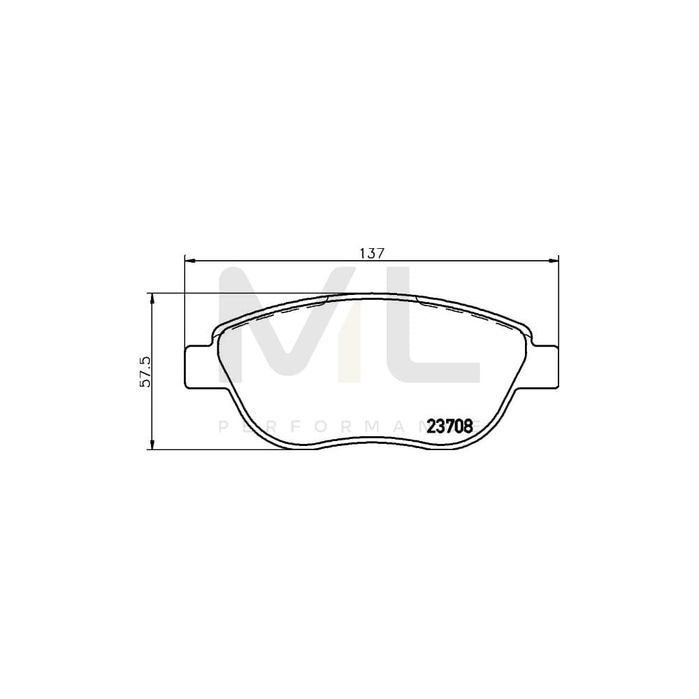 Hella 8DB 355 011-331 Brake Pad Set Not Prepared For Wear Indicator, With Brake Caliper Screws, With Accessories | ML Performance Car Parts