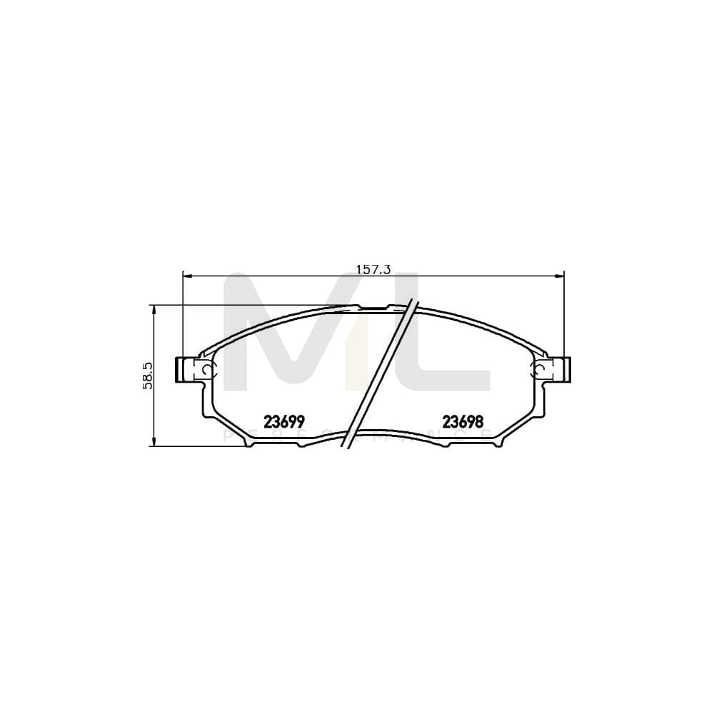 Hella 8DB 355 021-101 Brake Pad Set With Acoustic Wear Warning | ML Performance Car Parts