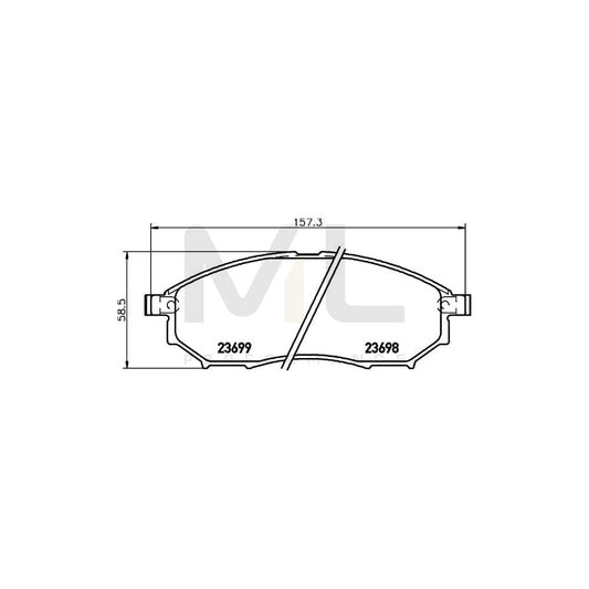 Hella 8DB 355 021-101 Brake Pad Set With Acoustic Wear Warning | ML Performance Car Parts