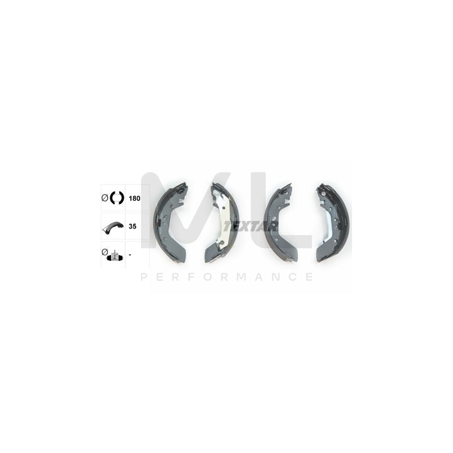 TEXTAR 91059600 Brake Shoe Set with handbrake lever