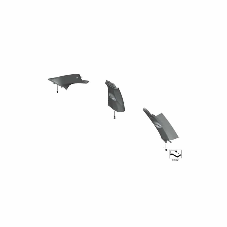 Genuine BMW 51437994292 G06 Trim, A-Pillar, Alcantara, Right ELFENBEINWEISS (Inc. X6)
