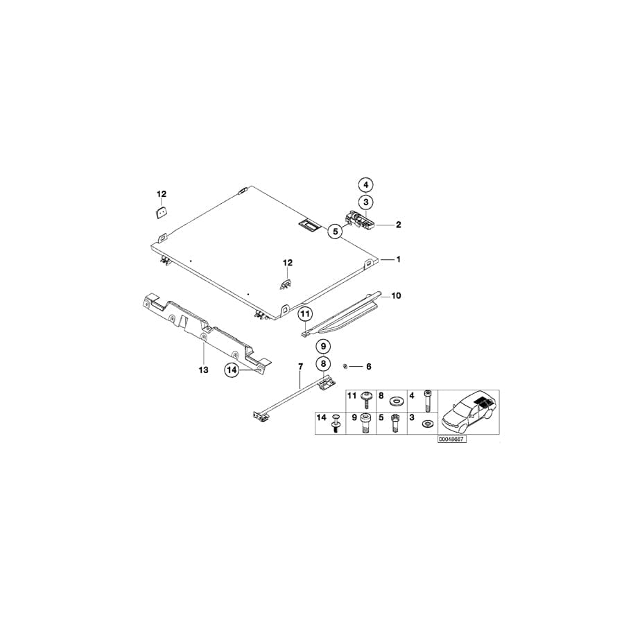 Genuine BMW 51478248574 E53 Loading Floor Roller, Right (Inc. X5)