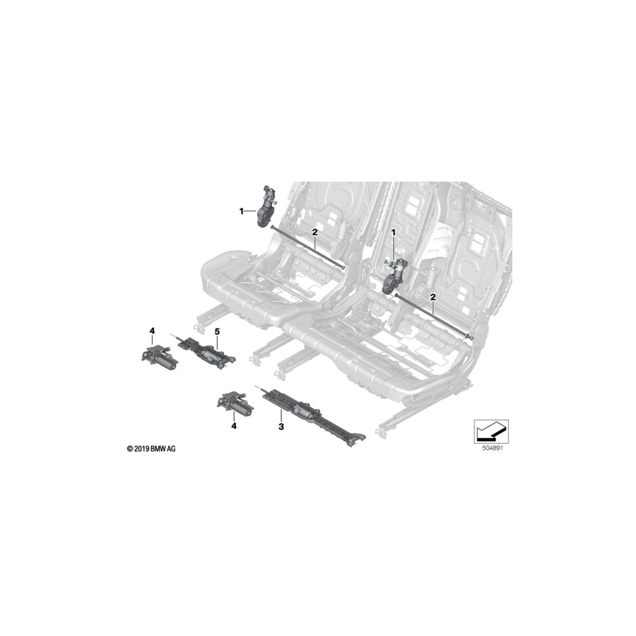 Genuine BMW 52207497460 G05 G07 Drive, Longitudinal Seat Adjustment (Inc. X5 40i, X7 40iX & X5 50iX)