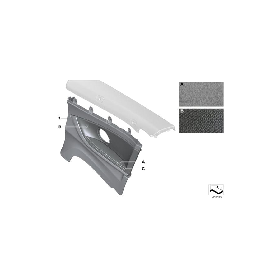 Genuine BMW 51437989842 F33 Lateral Trim Panel Leather Rear Right INDIVIDUAL (Inc. 440i, 420i & 435dX)