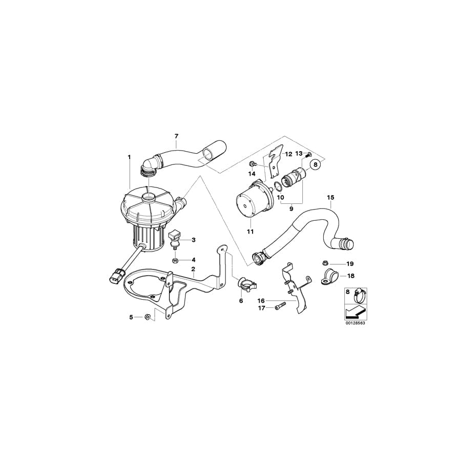 Genuine BMW 11727520833 E64 E61 E60 Adapter (Inc. 545i & 645Ci)