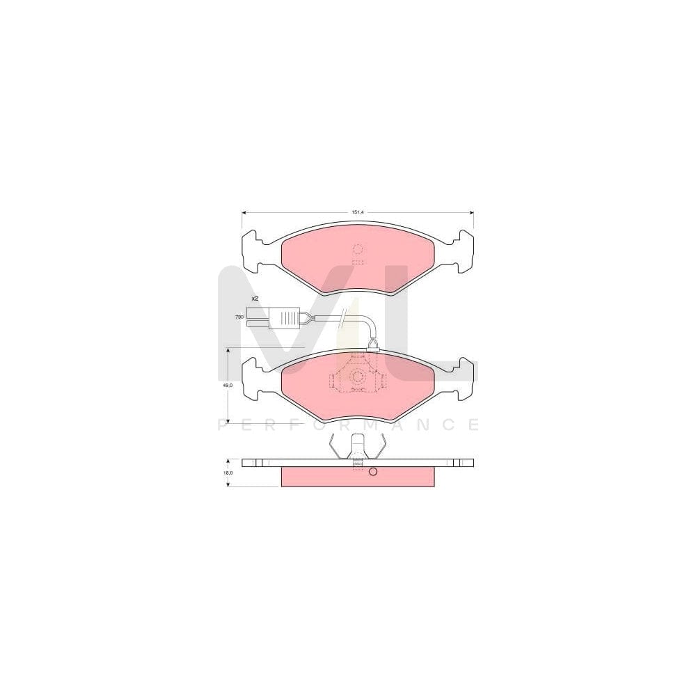 TRW Gdb960 Brake Pad Set Incl. Wear Warning Contact