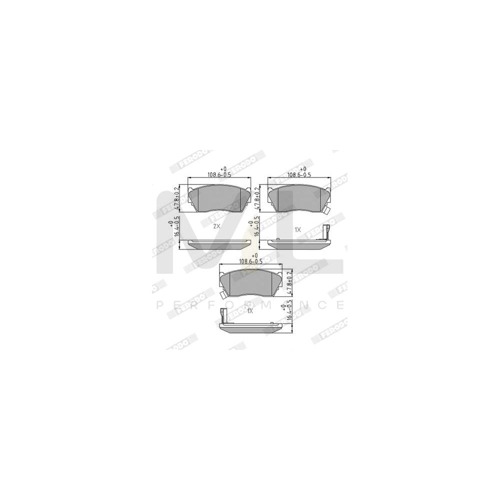 Ferodo Premier Eco Friction FDB763 Brake Pad Set With Acoustic Wear Warning, Without Accessories
