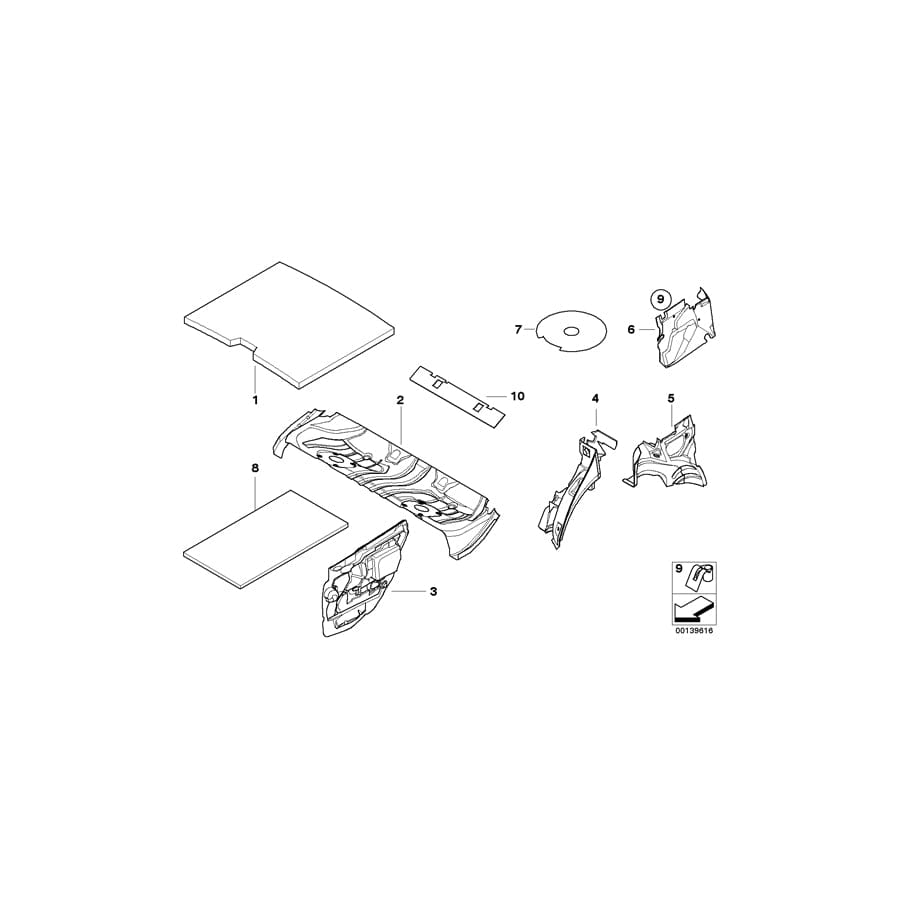 Genuine BMW 51488233842 E46 Sound Insulating Right (Inc. 316i, 330d & 318d)