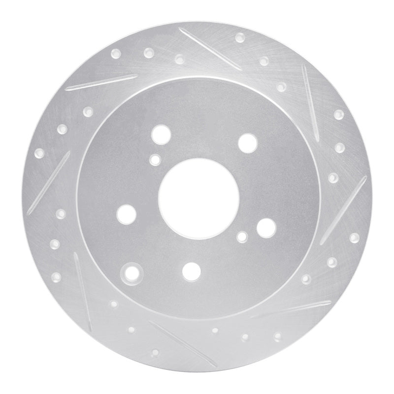 R1 Concepts R1 12-20 Toyota Prius V Rear Right Drilled & Slotted Silver Brake Rotor