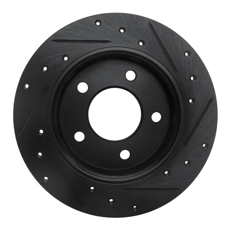 R1 Concepts R1 04-13 Mazda 3 Rear Left Drilled & Slotted Black Brake Rotor