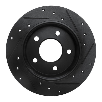 R1 Concepts R1 04-13 Mazda 3 Rear Left Drilled & Slotted Black Brake Rotor