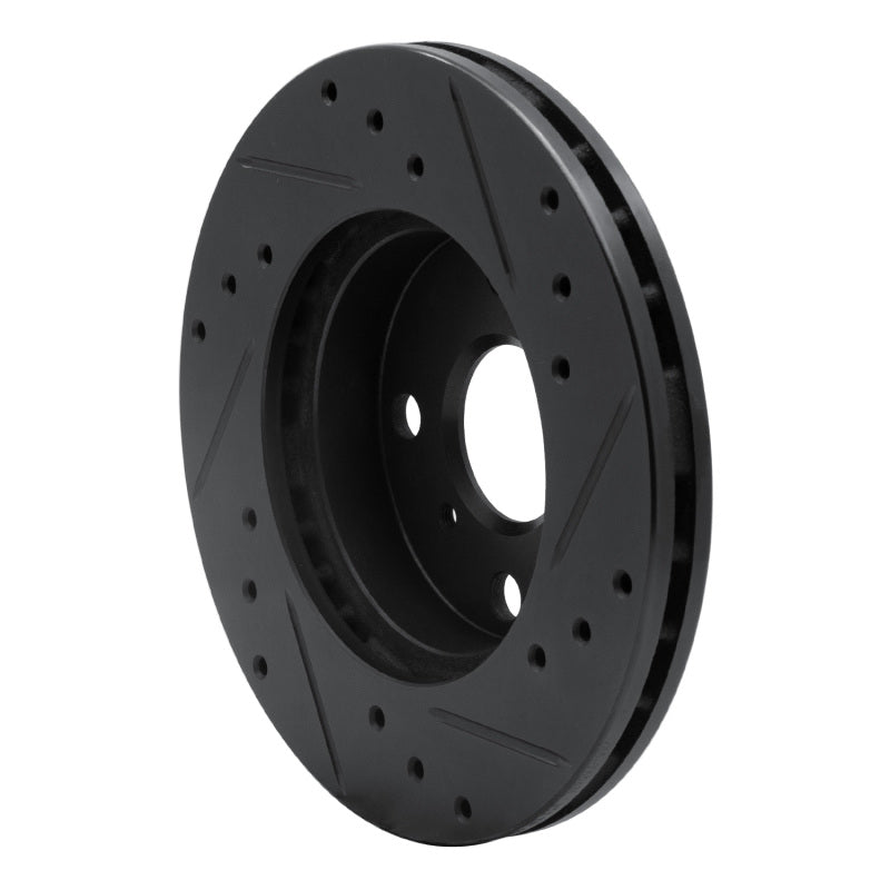 R1 Concepts R1 90-91 Toyota Celica Front Left Drilled & Slotted Black Brake Rotor