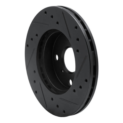 R1 Concepts R1 90-91 Toyota Celica Front Left Drilled & Slotted Black Brake Rotor