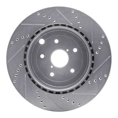 R1 Concepts R1 18-25 Subaru WRX STI Rear Left Drilled & Slotted Silver Brake Rotor