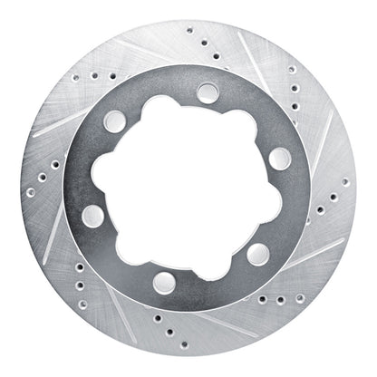 R1 Concepts R1 2006-2025 American Coach Patriot Rear Right Drilled & Slotted Silver Brake Rotor