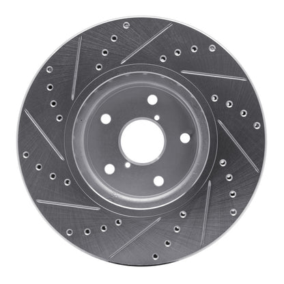 R1 Concepts R1 06-21 Subaru WRX Front Right Drilled & Slotted Silver Brake Rotor