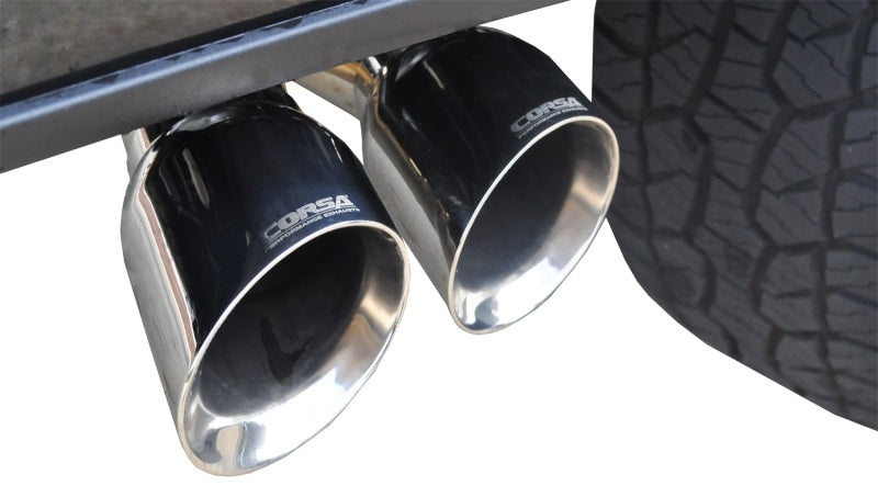 CORSA Performance Corsa 15-20 Ford F-150 5.0L V8 (Super Crew Cab) Polished Sport Single Side Dual 4in Tips CB Exhaust