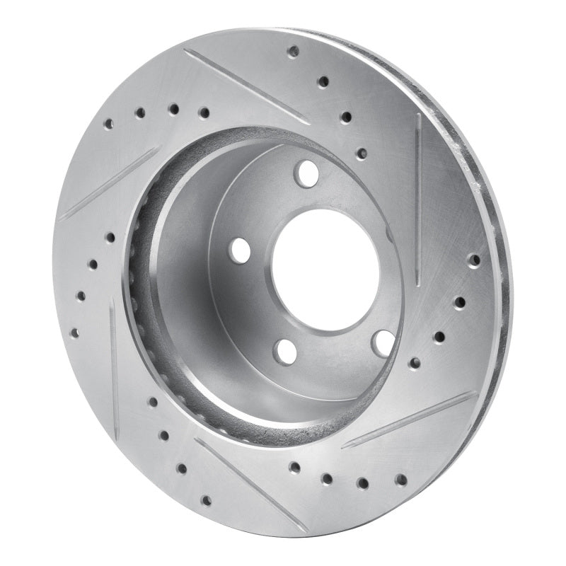 R1 Concepts R1 90-99 Jeep Cherokee Front Left Drilled & Slotted Silver Brake Rotor