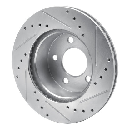 R1 Concepts R1 90-99 Jeep Cherokee Front Left Drilled & Slotted Silver Brake Rotor